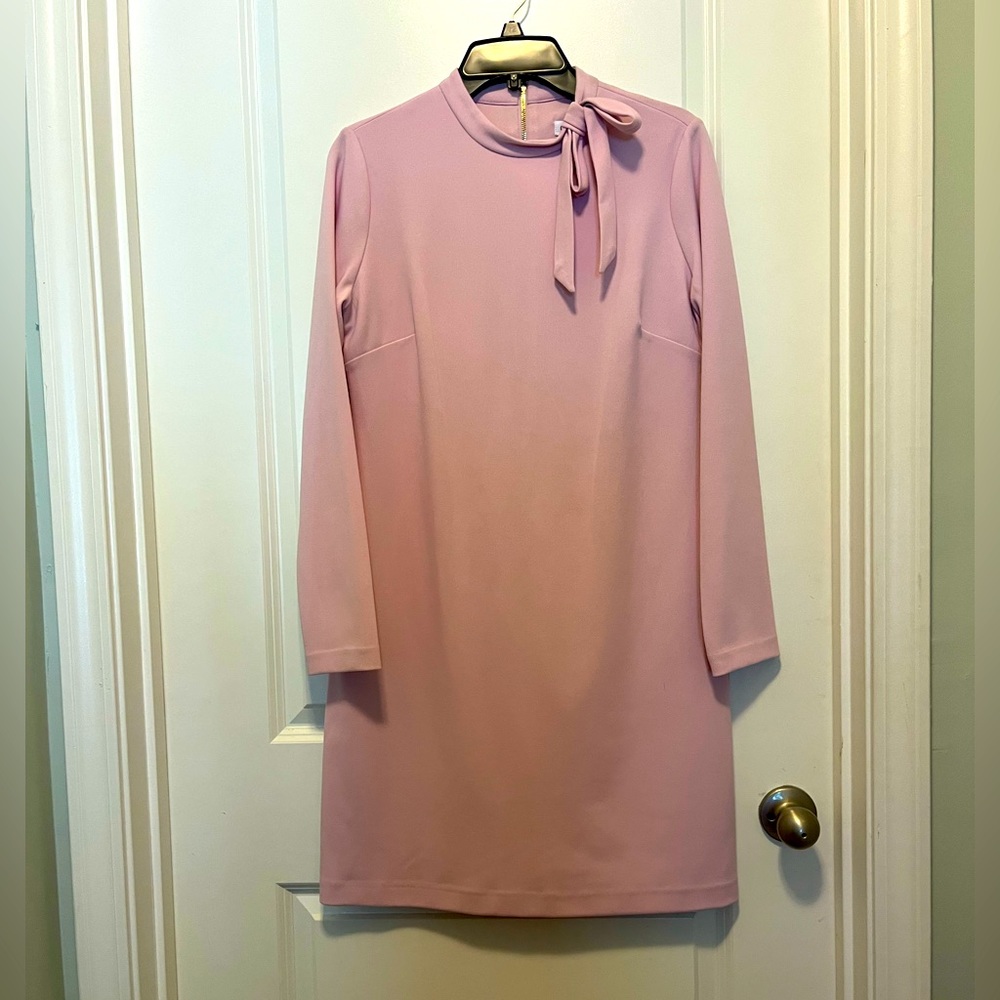 Calvin Klein light pink long sleeved dress w/stretch! Never worn size 10